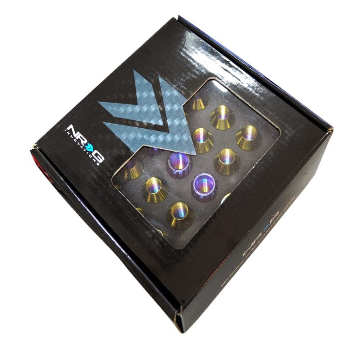 NRG 200 Series M12 X 15 Titanium Lug Nut Set - 21 Pc wLock Key Socket - Neochrome