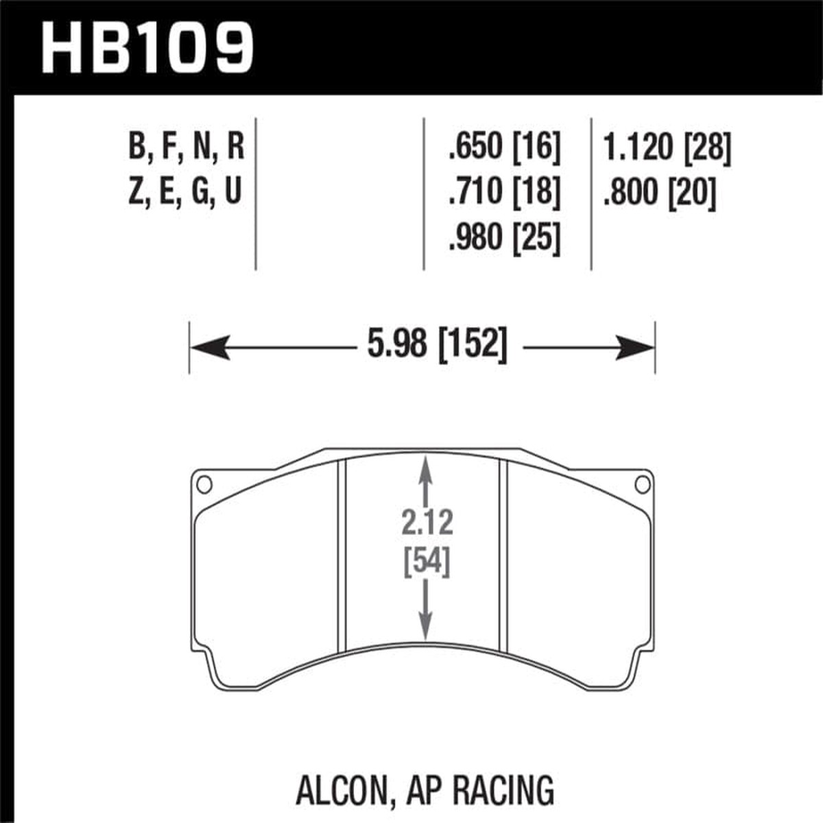 Hawk Alcon TA-6 AP Racing CP5060-2345ST AP Racing CP5555 Rotora FC6 DTC-70 Race Brake Pads
