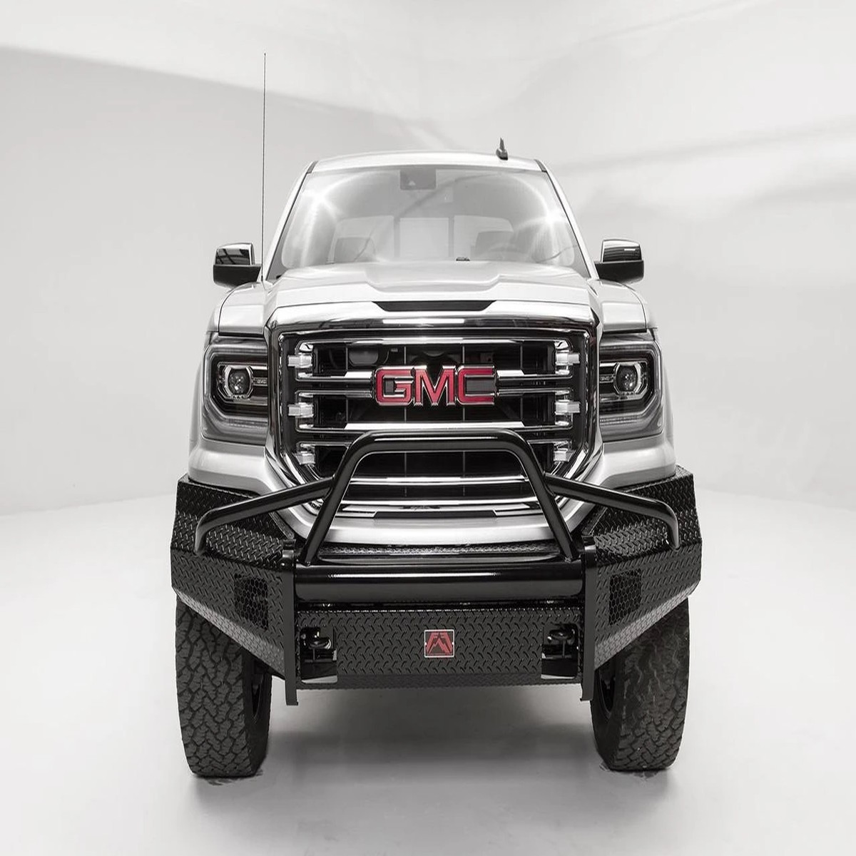 Black Steel Front Bumper 2 Stage Black Powder Coated wPre-Runner Guard GS16-K3962-1